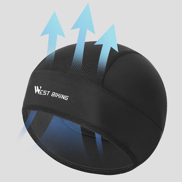 

westbiking summer sport caps silks anti-uv cycling helmet hat bandana bike balaclava hats riding mtb headband headwear, Black