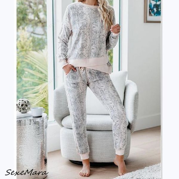 

women's sleepwear autumn fashion print women pajama sets 2021 casual long sleeves o-neck loose pajamas plus size, Black;red