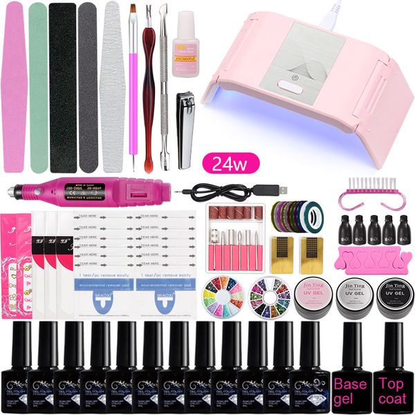 

a2 manicure set kit professional with uv lamp 36w led dryer machine sock off gel nail polish kit soak off gel nail art