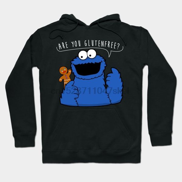 

men hoodie cookie monster glutenby dinguldingul women streetwear, Black