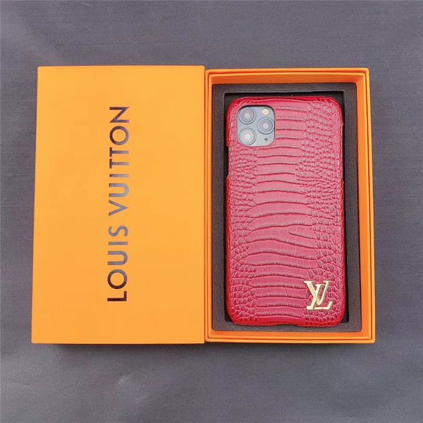 

one piece luxury leather phone case for iphone 7 8p xs 11 pro max fashion crocodile pattern designer phone case back cover