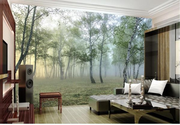 

green forest 3d landscape background wall painting wallpaper for walls 3 d for living room