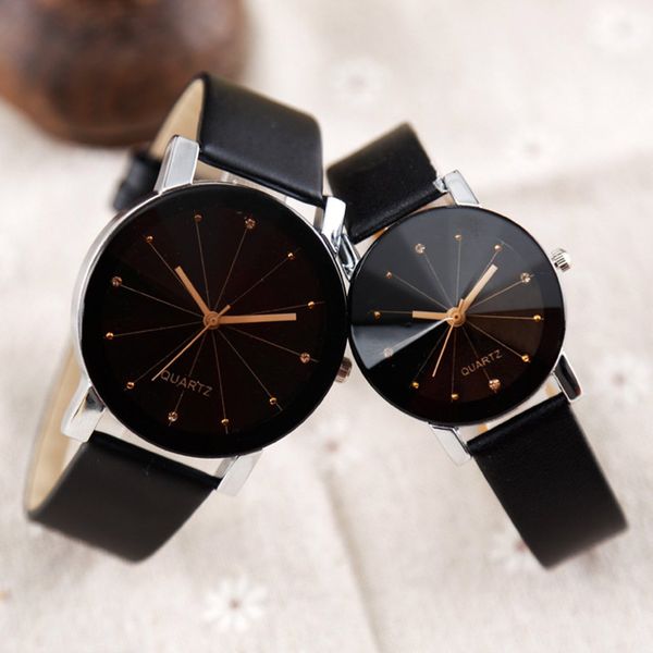 

couples leather wristwatch watch strap round leather bracelet mens watches belt personality lover quartz watch for dropshipping, Slivery;brown