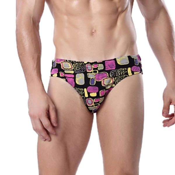 

low-waist printed fashion triangle swimwear sports men swimwear swim trunks beach pants sungas de praia homens #n