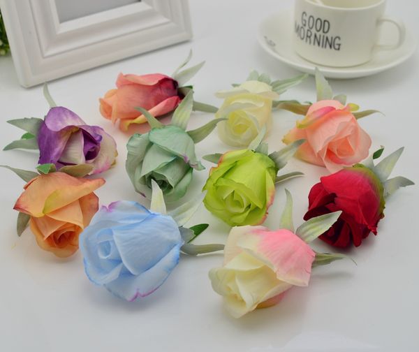 

10pcs silk rose for christmas home wedding decor bridal accessories clearance fake plants diy gifts box artificial flowers