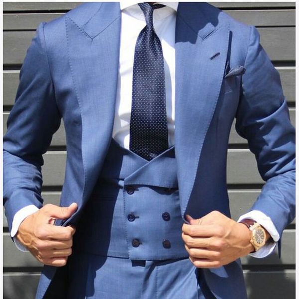 

handsome groomsmen wool blend groom tuxedos mens wedding dress man jacket blazer prom dinner (jacket+pants+tie+vest) a78, White;black