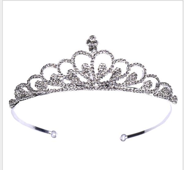 

korean rhinestone bridal crown children's dress accessories show catwalk accessories bridal jewelry, Silver