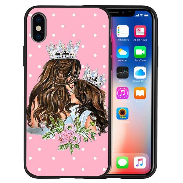 

последние мама и ребенок tpu оболочки тпу черный для iphone 11 про макс мягкий тпу телефон обложка розовый красоты девушки задней стороны об