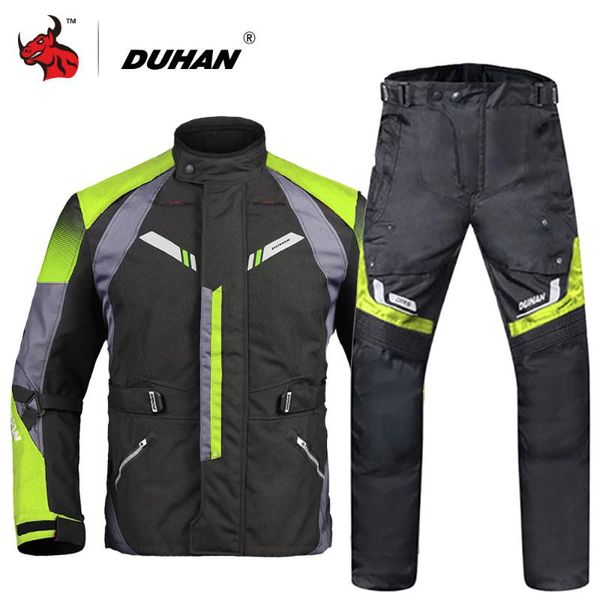 

duhan motorcycle jacket protective gear men autumn winter moto jacket and pants suit cold-proof waterproof touring clothing set