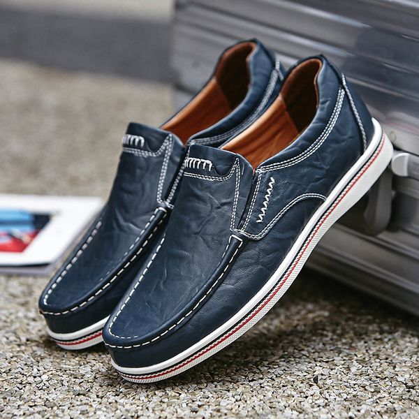 

fashion leather boat shoes men summer british style men shoes casual formal business oxfords dress loafers hv-035, Black