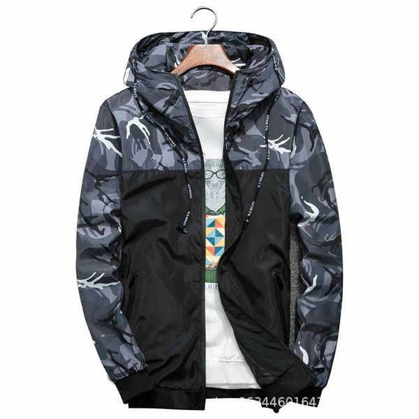 

new windbreaker camouflage jacket coat men 2019 teen casual korean style autumn winter hoodied jacket coats plus size m-6xl, Black;brown