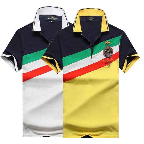 

Embroidery Air Force One Emblem Luxury Design Designer Male Summer Turn-Down Collar Short Sleeves Polo Shirt Men Top Plus Size A2005