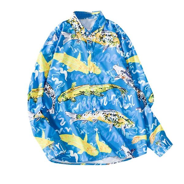 

klv casual printed short sleeve shirt men street 2020 hawaii beach oversize women fashion harujuku shirts for men 0415, White;black