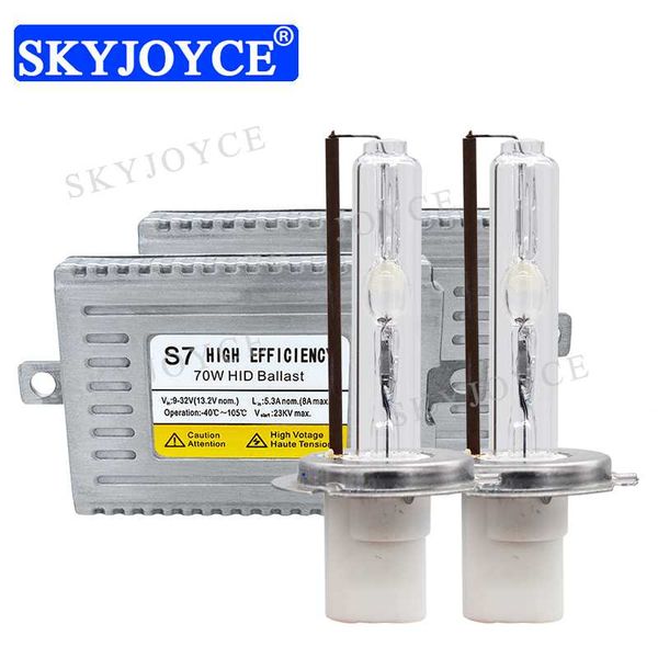 

skyjoyce high power 12v 24v 70w hid headlight kit original dlt s7 hid ballast h1 h7 h11 d2h ceramice base bulb 4300k 6000k