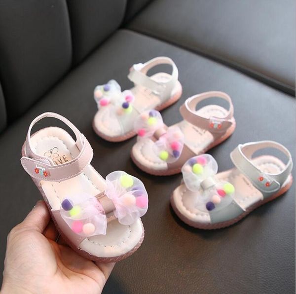 

2020 summer new kids sandals for girls flat beach sandals cute bowtie solid color toddler girl princess dance shoes, Black;red