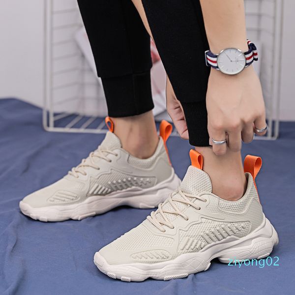 

men designer creamy-white lightweight platform casual shoes breathable outdoor indoor universal casual sneakers 39-44 z02, Black