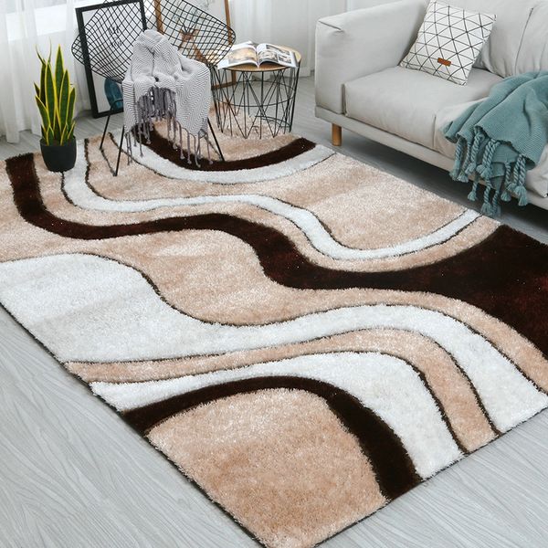 Korean Silk Thicker Bedroom Carpet And Rugs For Home Living Room Alfombra Coffee Table Mat Soft 3d Modern Rug Floor Carpet Decor Shaw Carpeting Vinyl