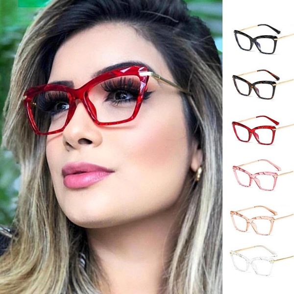 

2020 women crystal multi-section trending style optical computer glasses eyewear fashion square reading glasses, White;black