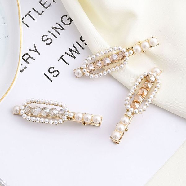 

1 pc pearl hairpin girl bangs duckbill clip korean headwear word clip hairpin barrette hairclip hair accessories 2019 new