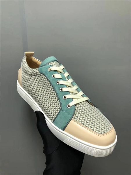 

men's luxury shoes party dress wedding dress low-cut studded shoes with red soles glitter leather shoes luxury red soles casual outdoor, Black