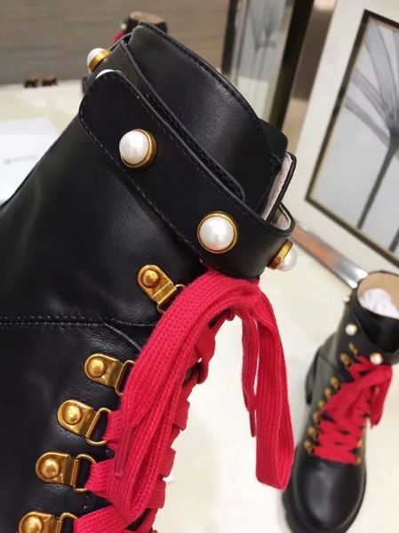 

2019 designer genuine lady leather laureate platform women high heel martin desert boots designer shoes fashion with box w2, Black