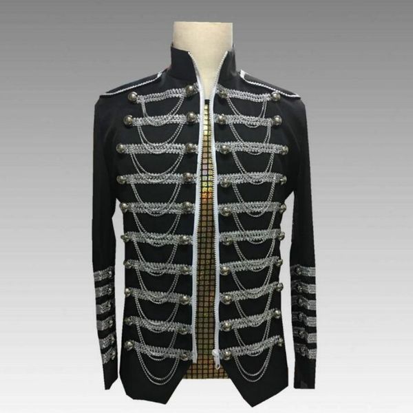 

2019 new fashion shirt korean version of the self-cultivation men's zip personality casual suit jacket, White;black