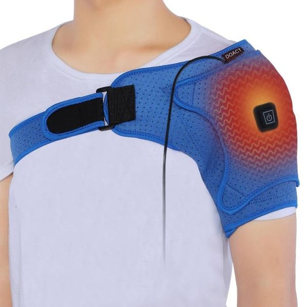 

heated shoulder support brace,shoulder brace back support belt dislocated shoulders rehabilitation shoulder pain wrap, Black;blue