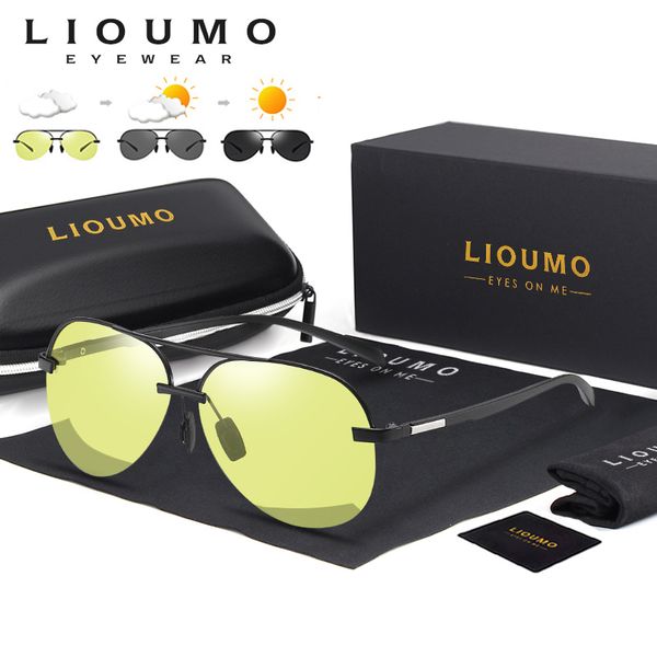 

lioumo ultralight tr90 rimless hd pchromic sunglasses men polarized driving women sun glasses anti-glare uv400 gafas de sol, White;black