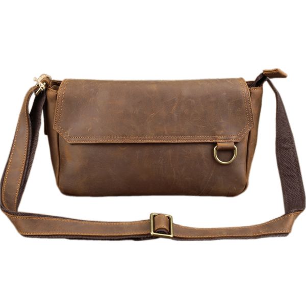 

2020 new genuine leather men layer cowhide simple japanese style shoulder bag trendy youth messenger bag