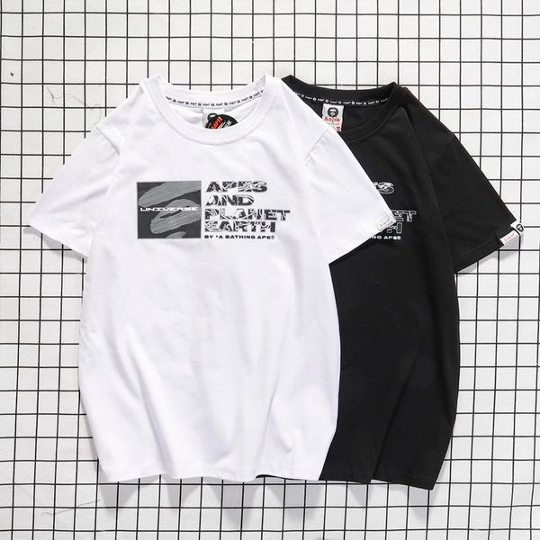 

mens luxury t shirts street tide brand couple fashion summer cotton round neck short sleeve c6060, White;black