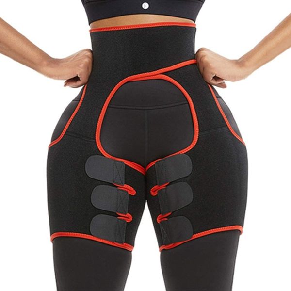 

waist support slimming thigh trimmer leg belt rubber sweat shaping, Black;gray