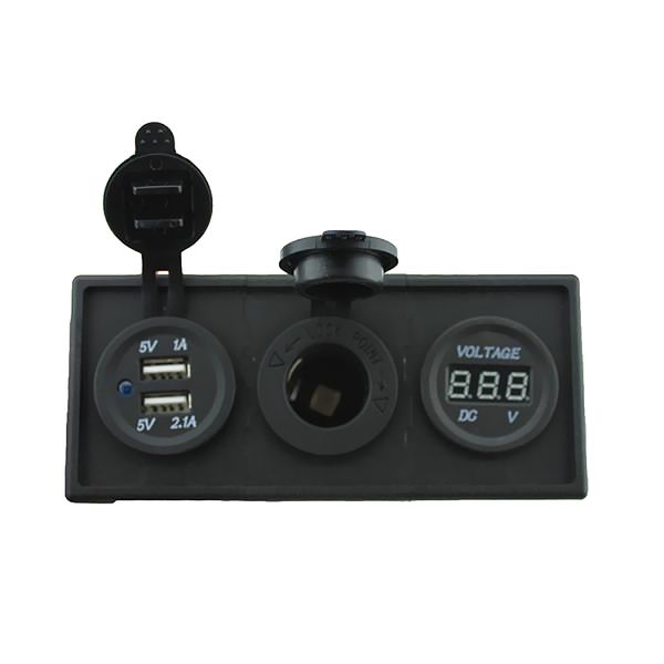 

3in1 voltmeter + dual usb charger + cigarette lighter socket for 12 volt car