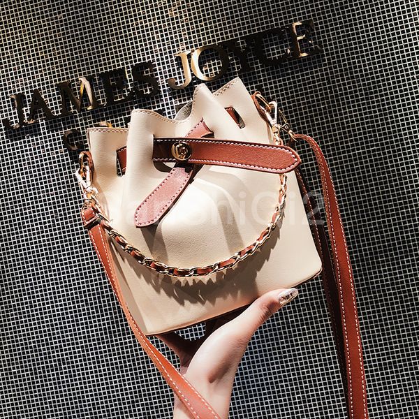 

bags 2 2019 fashion new handbag pu leather women bag simple casual tote bag portable chain bucket shoulder bags