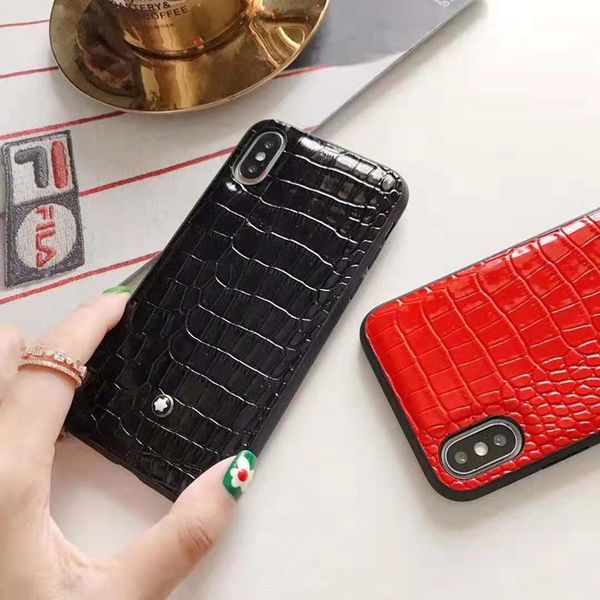 

Для iPhone 11 Pro Max X XS Max XR Luxury Сетка Кожа Телефон чехол для iPhone 7 8 Plus Galaxy Note10 Top дизайнера