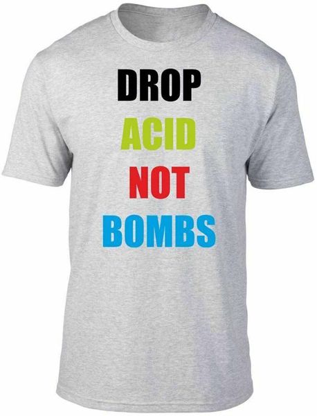 

капля кислота не бомбы t-shirt смешной ретро дом рейва мира прохладной музыка улица плюс размер топы футболочки, White;black