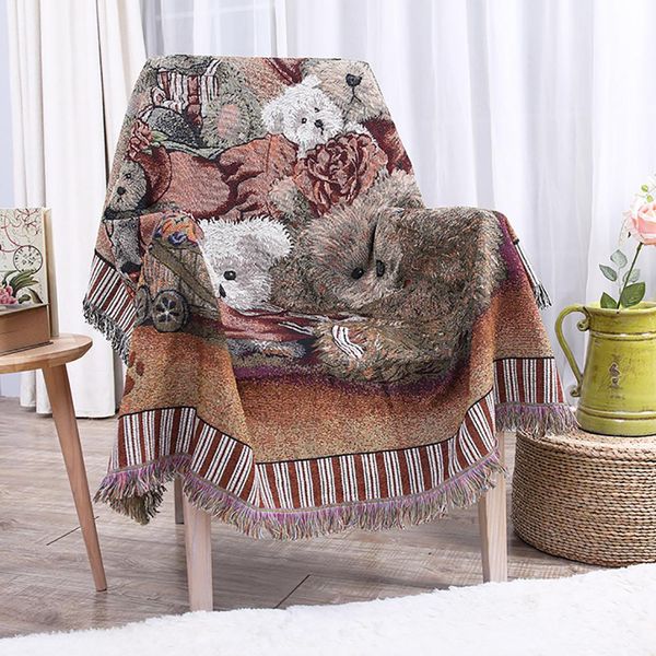 

cute 130x160cm bears pattern throw rug couch sofa chair blanket hanging tapestry