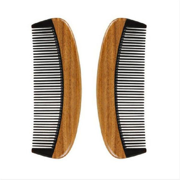 

comb ox horn anti-static portable green sandalwood fine comb hair smoothing combs hair, Silver