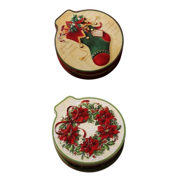 

2xround zadd or zsub horse mouth shape iron candy cookie gift box jar xmas