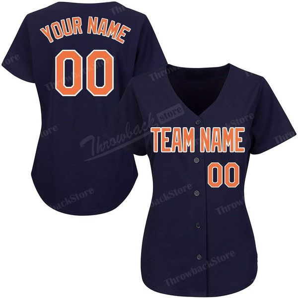 

Custom Women Baseball Jerseys Any Name Any Number Embroidery Navy Jersey High Quality Products Directly Free Shipping