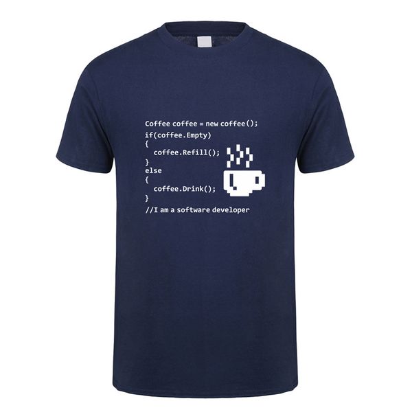 

new summer for coffee empty t shirt men casual cotton short sleeve cool printed software developer t-shirt coffee mans tshirt