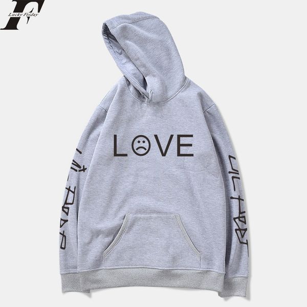 

2020 men's sweatshirt men's and women's casual pullover hip-hop letter printing embroidery unhappy face gray boy hoodie, Black