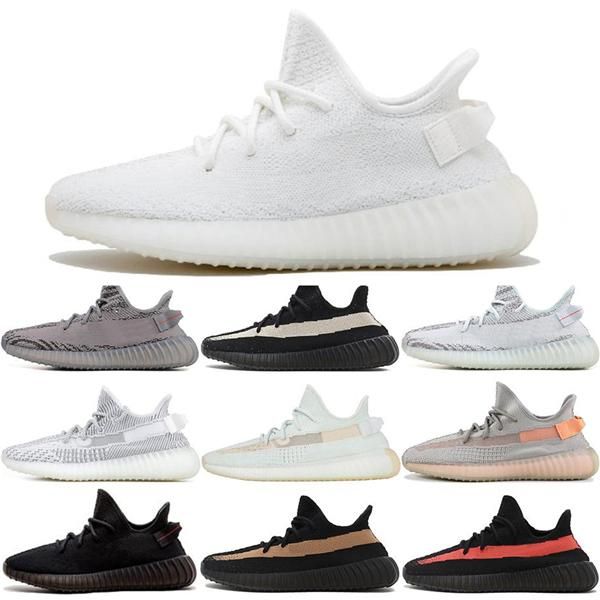 

promotion kanye west v2 men desinger running shoes women trainers zebra black bred cream white sesame sports zapatos sneakers size 13