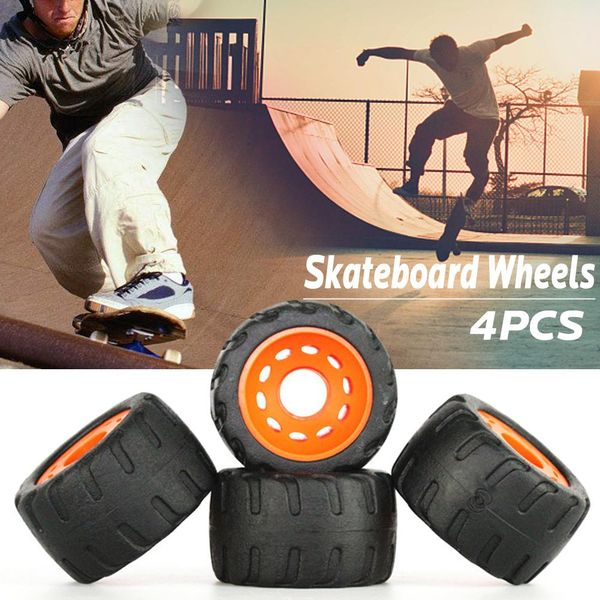 

4 pcs/lot durable pu skateboard wheels 76mm*45mm anti-vibrate for flat-plate single double rocker skate board skating roads
