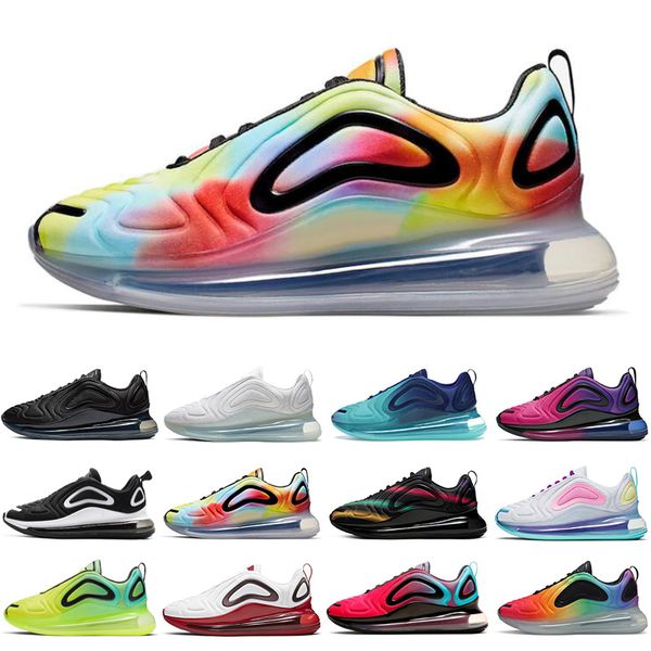 

2020 men women running shoes triple black white tie dye be true sunset sea forest volt mens womens trainers sports snakers runners