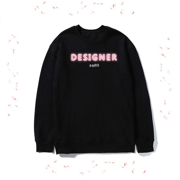 

fashion men and womens hoodie designer long sleeve casual hoodies luxury o-neck cotton blend clothing with letter pattern wholesale m-2xl, Black