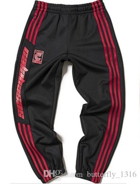 

сезон 4 calabasas joggers мужчины kanye west hip hop брюки повседневные брюки 2018 новый sweatpants сезон 4 низ брюки полосатые, Black