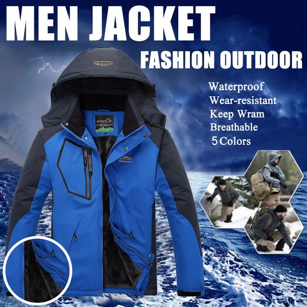 

couple casual parkas autumn winter patchwork jackets long sleeve hooded zipper fleece outdoor jacket autumn winter, Black