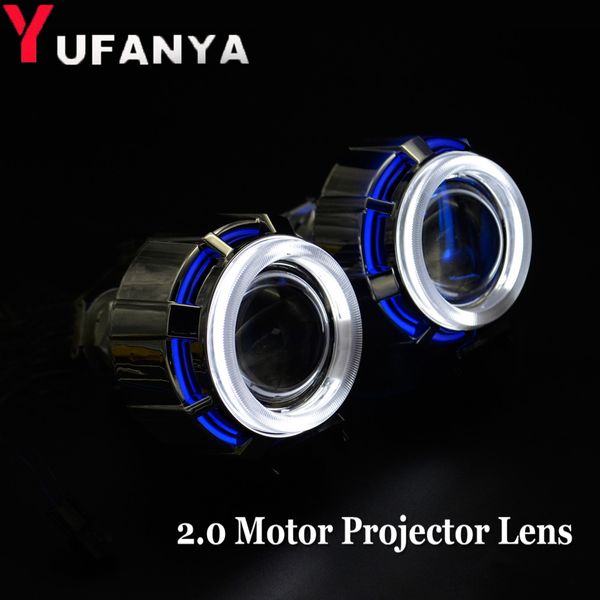 

2.0 inch mini bi xenon hid projector lens drl dual angel eyes shrouds fit for h1 h4 h7 car motorcycle headlight retrofit
