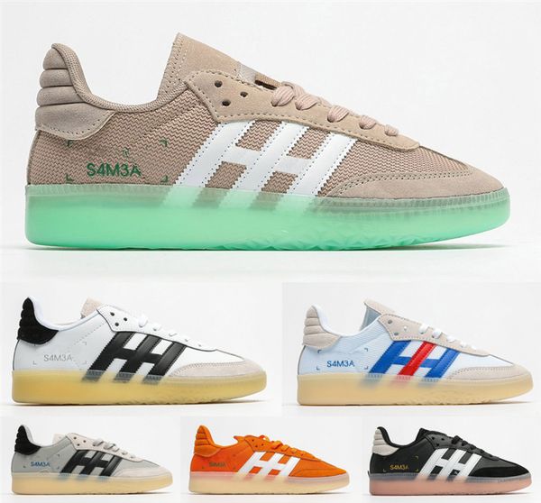 

paul skate mens samba rm rose gazelle running shoes sport black orange white women's flat student casual designer sneakers, White;red