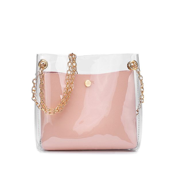 

fashion design pvc summer women messenger bag ladies small handbag and purse jelly shoulder bag sweet girl chain translucent